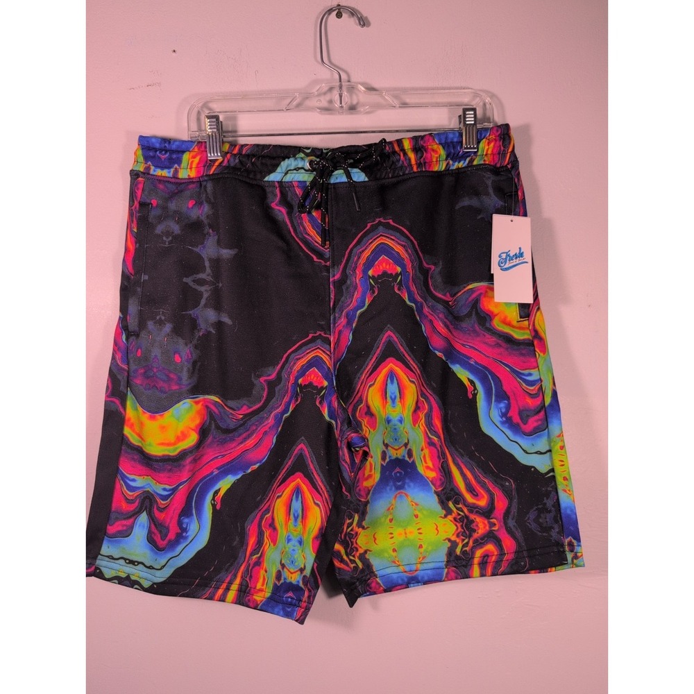 Fresh Prints of Bel-Air Neon Graphic Casual Shorts Mens Large New